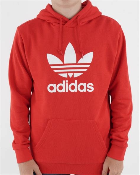 adidas original trefle rojo|adidas adidas trefoil hoodie.